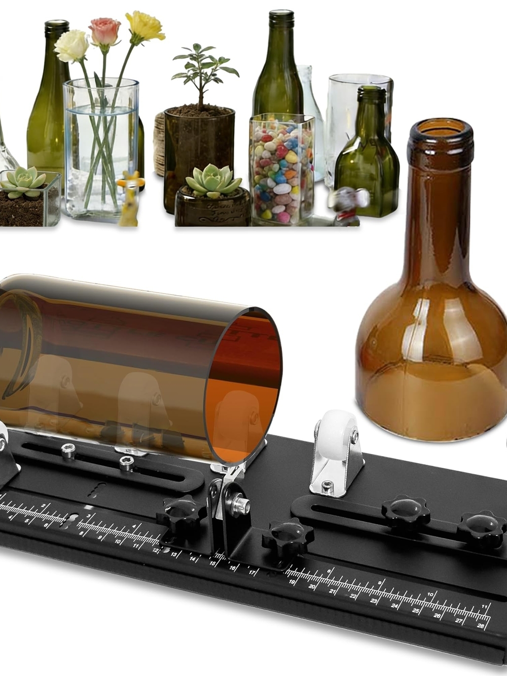 Smasener Glass Bottle Cutter,Upgraded Double Dam Boards Bottle Cutting Tool Kit